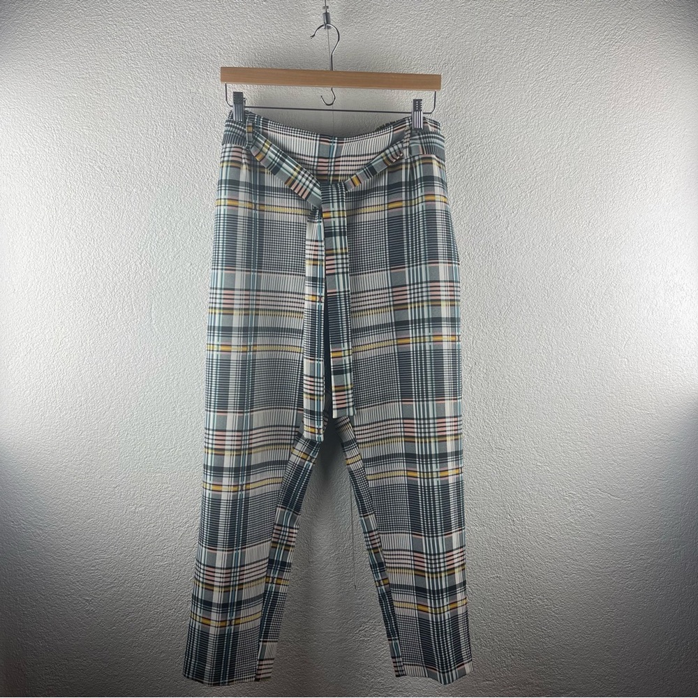 Jules & Leopold l XL Retro Preppy Plaid High Rise Tie Waist Trouser Dress Pants
